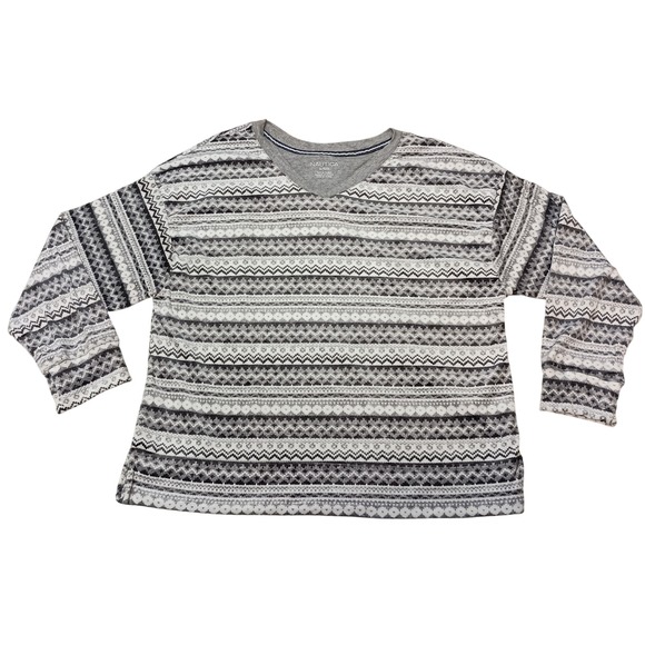 Nautica V-Neck Pullover Sweater Fair Isle Print Long Sleeve‎ Top NWT SKUCH111 - Picture 1 of 4